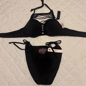Victoria's Secret Black Strappy Bikini 34B